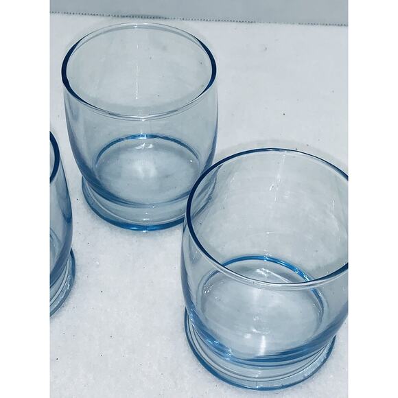 Set of 4 Libbey Misty Blue Tumbler Old Fashion Glasses 3-1/2" Tall X 3” Dia Vtg - Picture 3 of 6